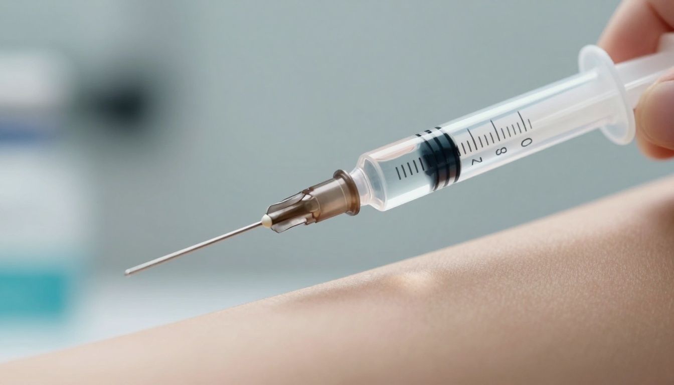 Syringe for GLP-1 weight loss treatment.