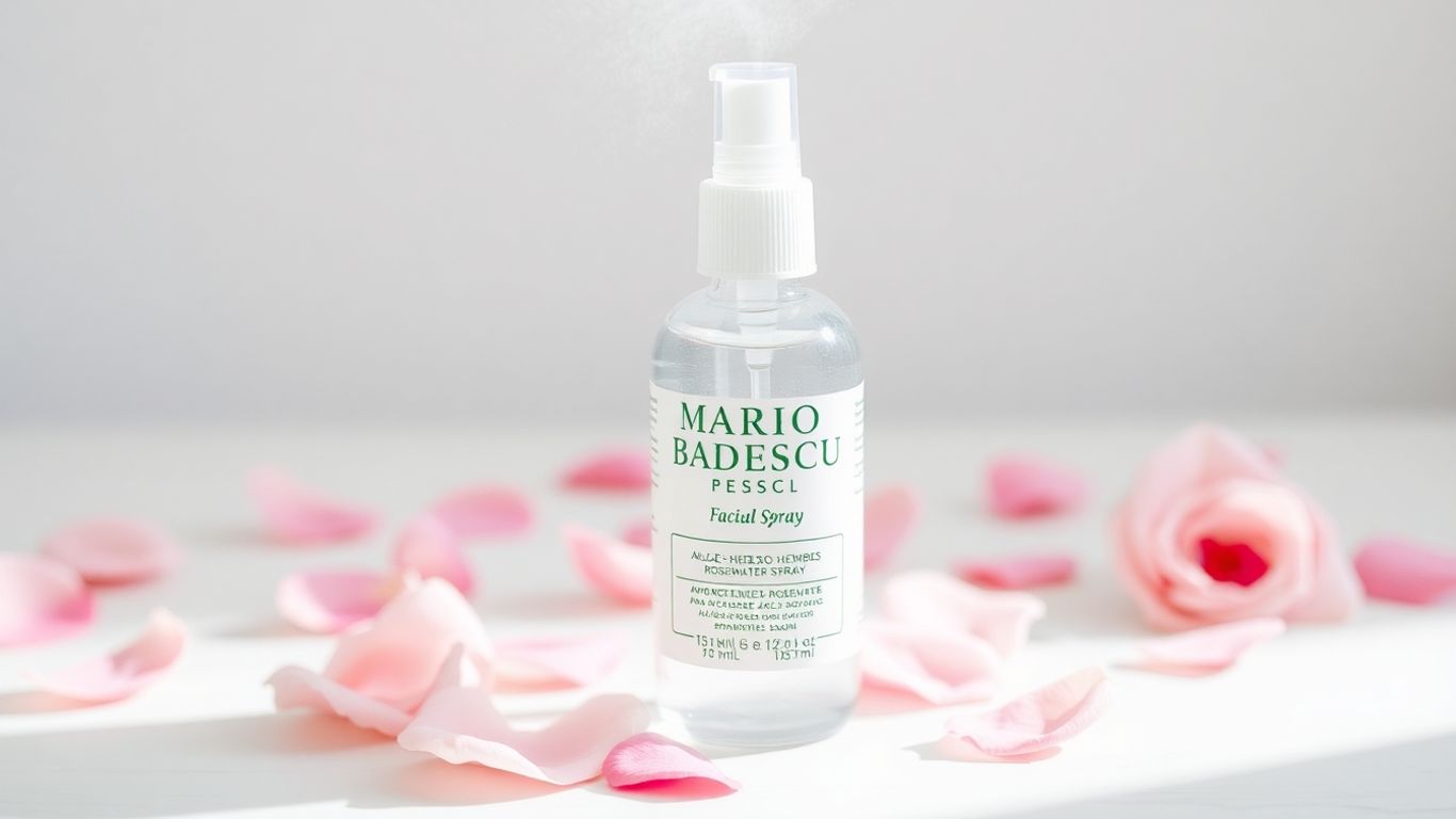 Mario Badescu Facial Spray bottle with rose petals