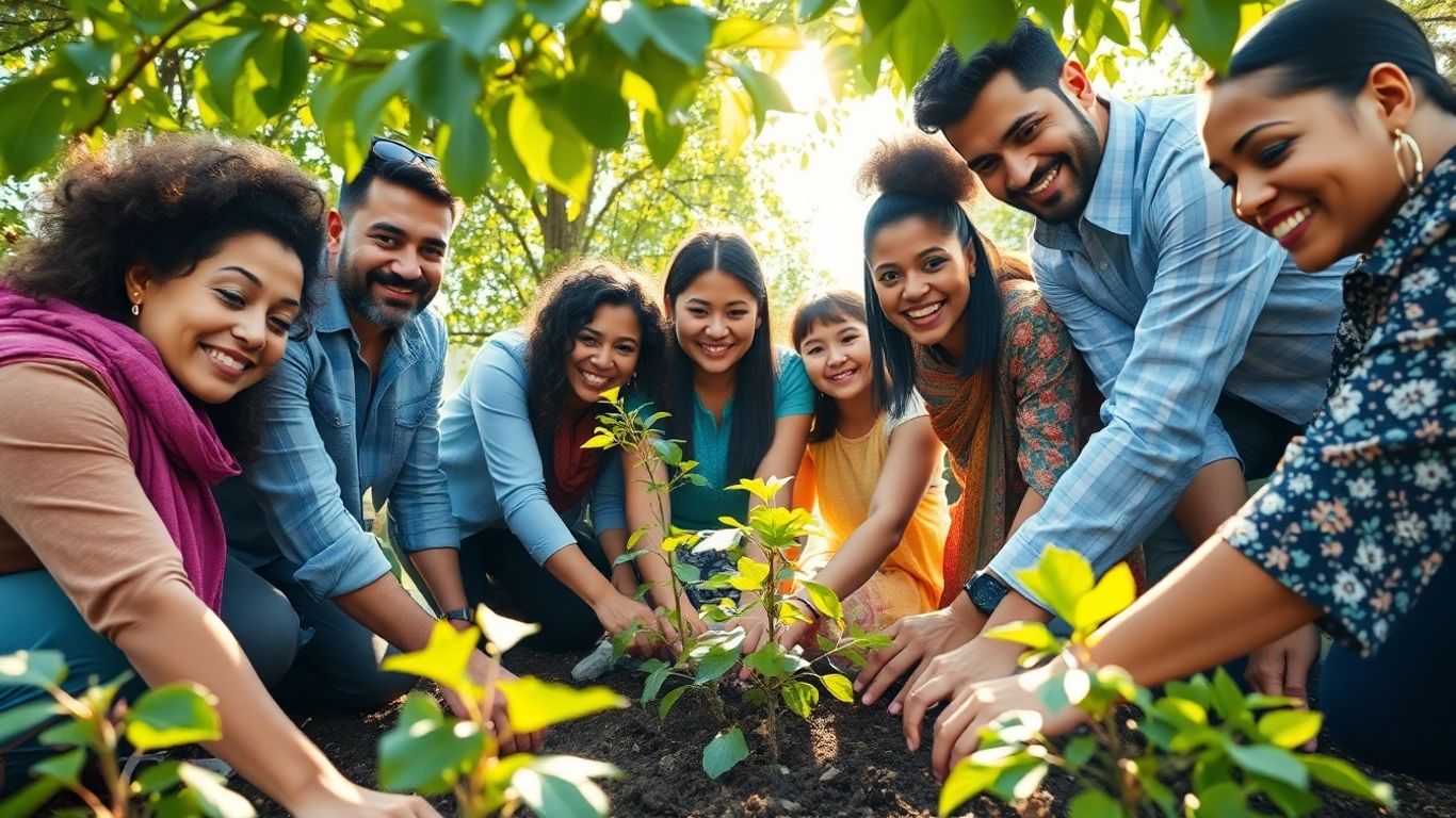 Celebrități plantând copaci pentru mediu.