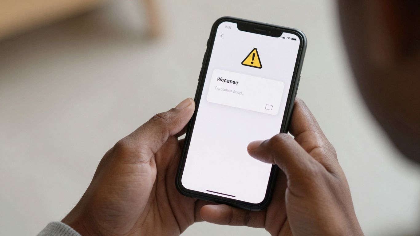 Smartphone screen showing a phishing email alert.
