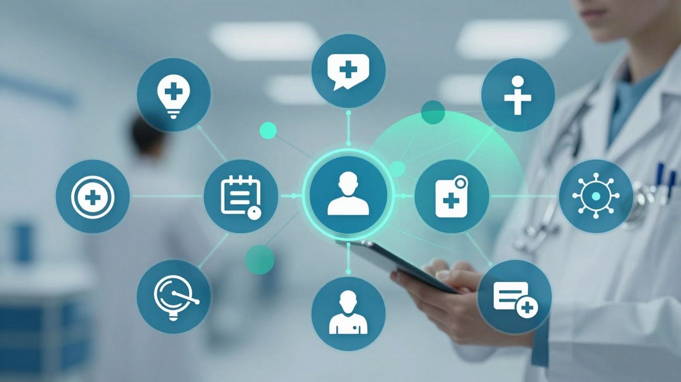 Healthcare IT support network infographic