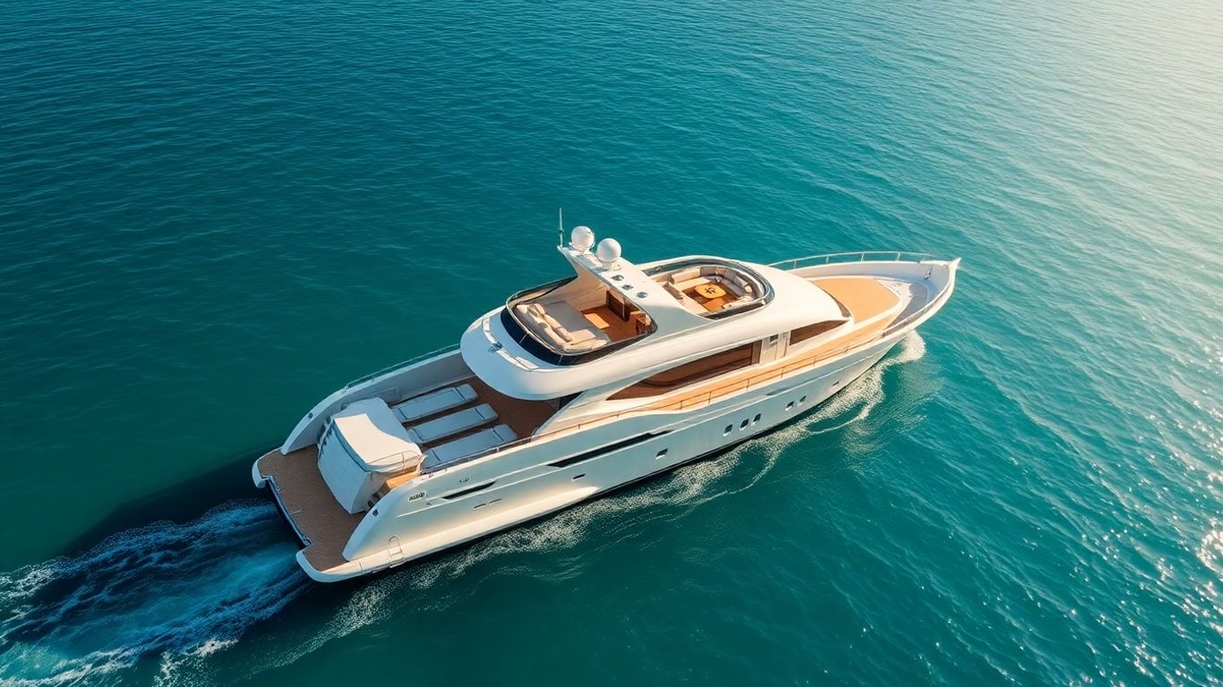 Sleek Alliance yacht on calm blue water.