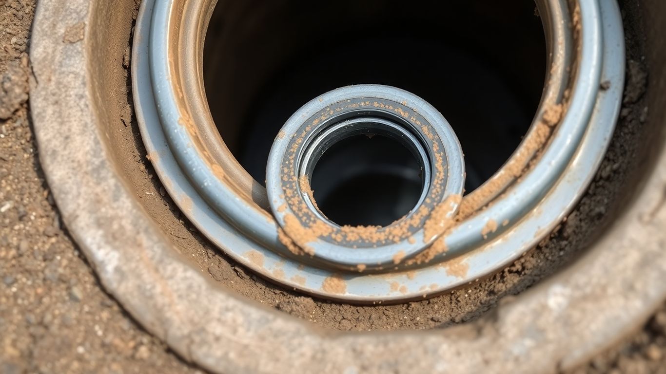Close-up of a well seal in a water system.