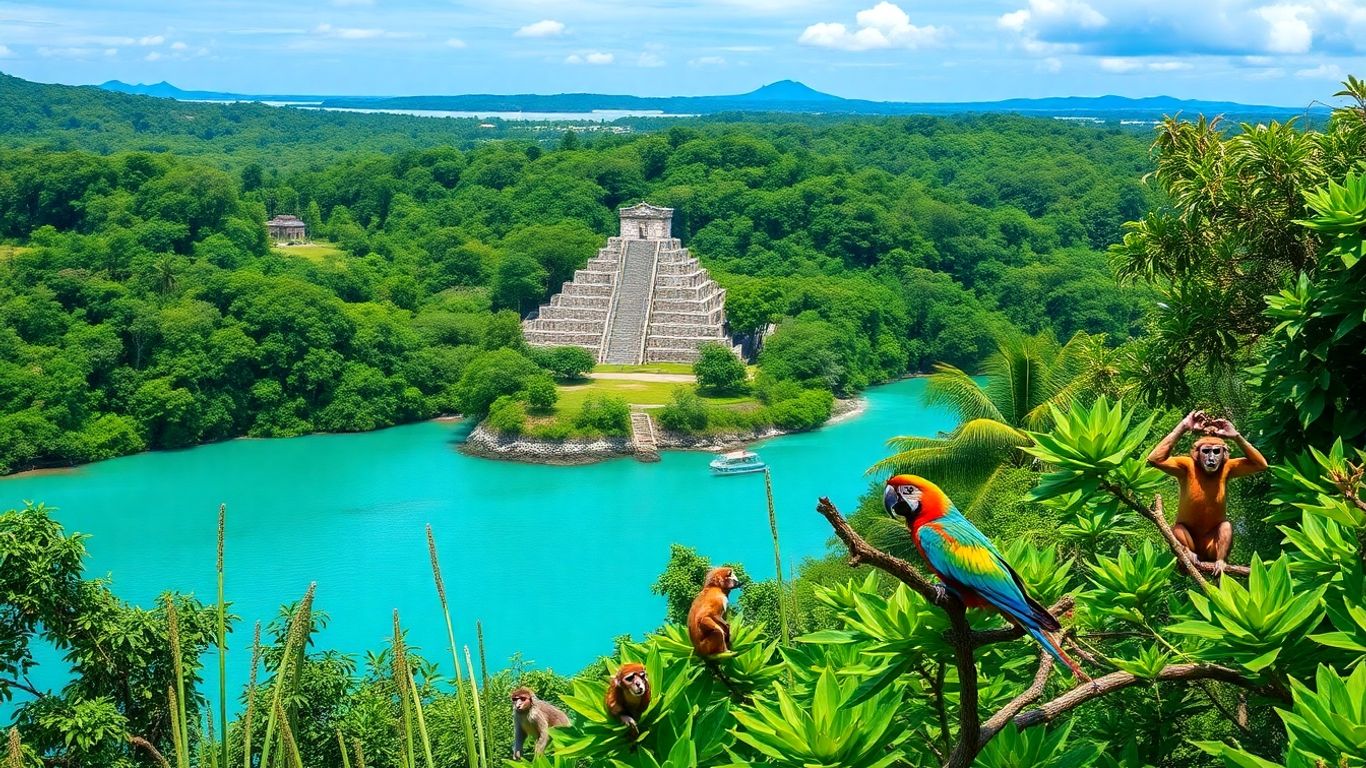 Belezas da América Central: selvas, ruínas e vida selvagem.