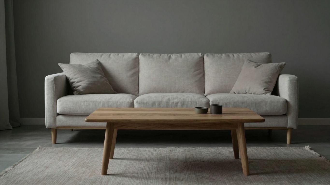 Interior minimalist cu paletă cromatică neutră și lumină naturală.