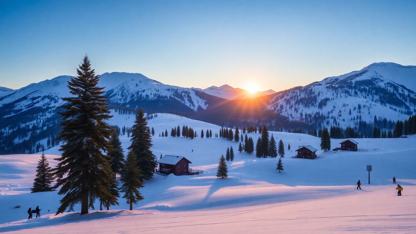 Hemsedal ski resort snowy landscape with luxury lodges