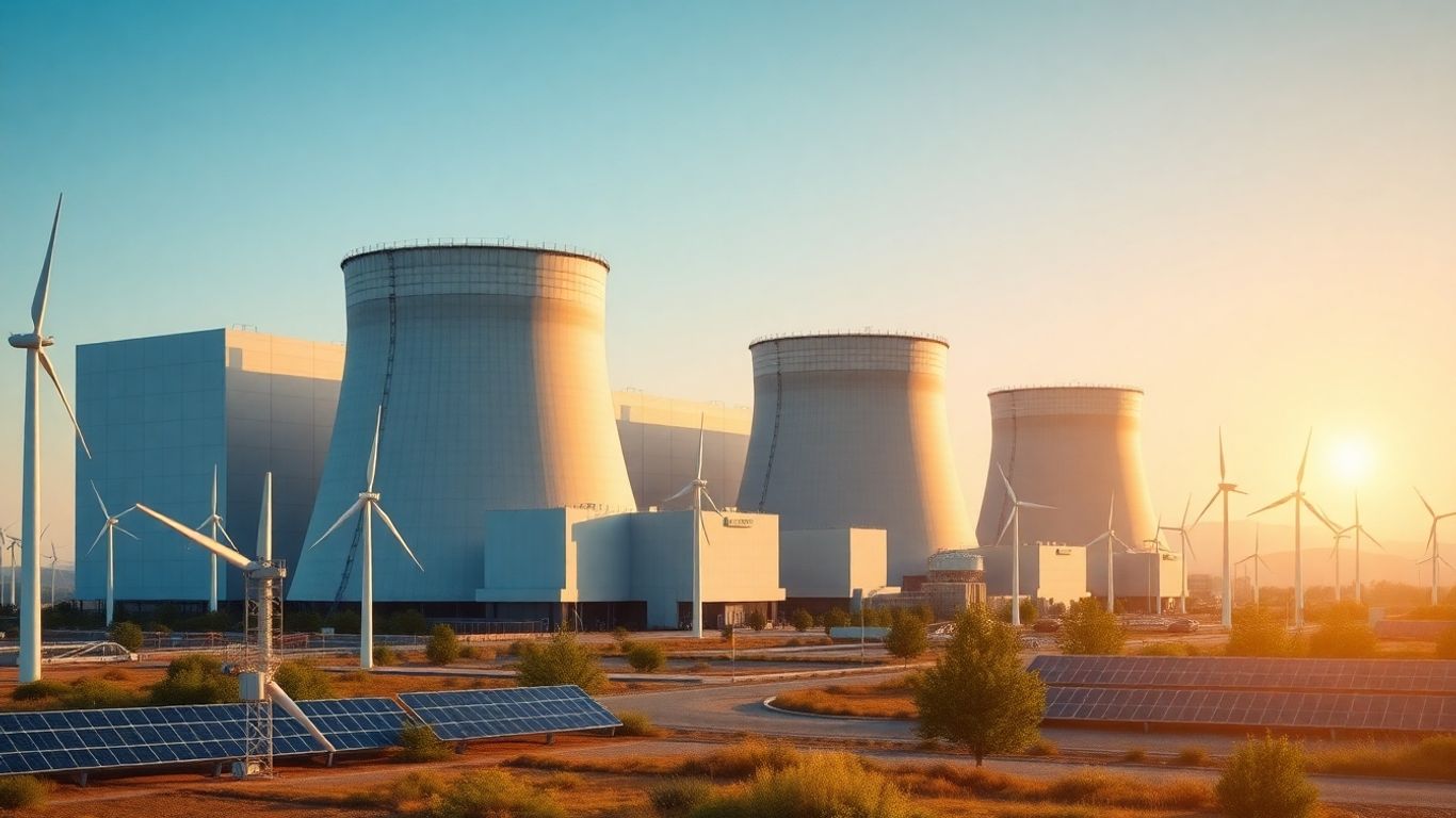Reactoare nucleare, turbine eoliene și panouri solare.