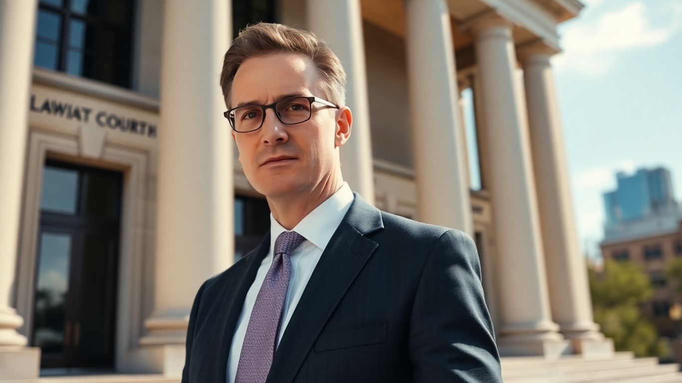 Savannah attorney in front of courthouse