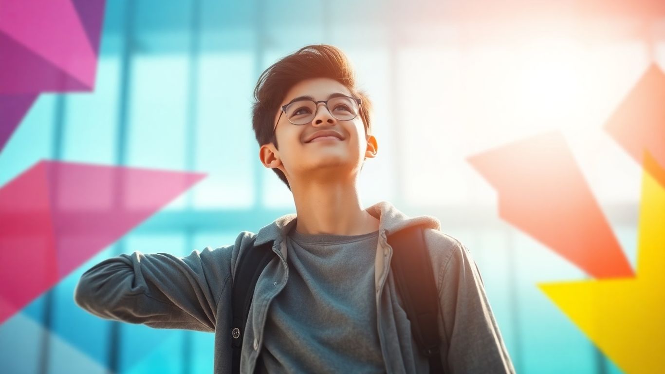 Jovem olhando para o futuro financeiro em 2025.