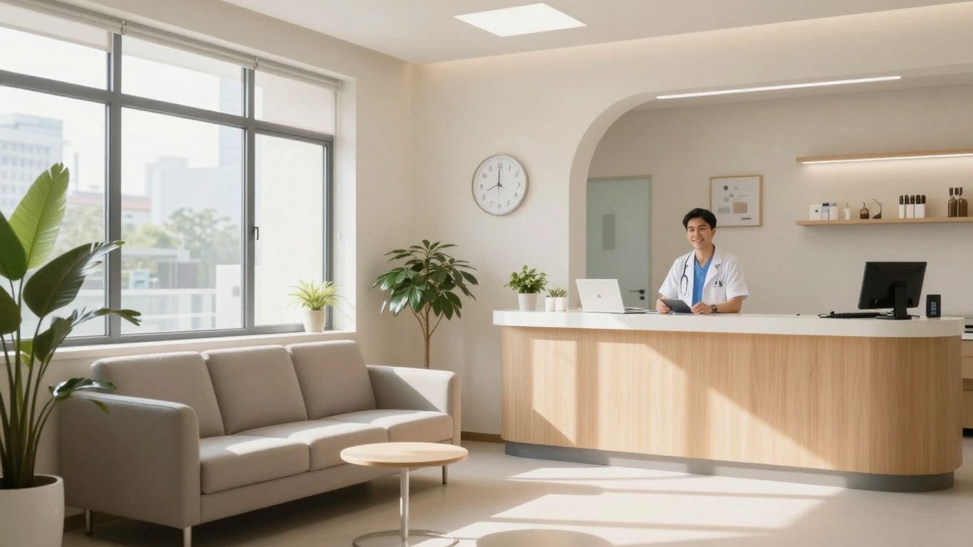 Weight loss clinic interior with professional staff