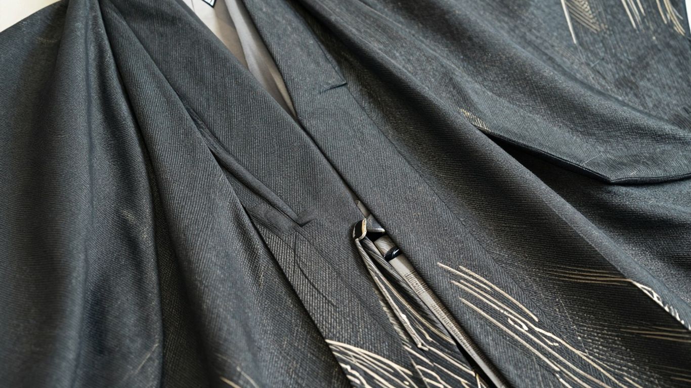 Traditional Japanese hakama trousers with intricate patterns.