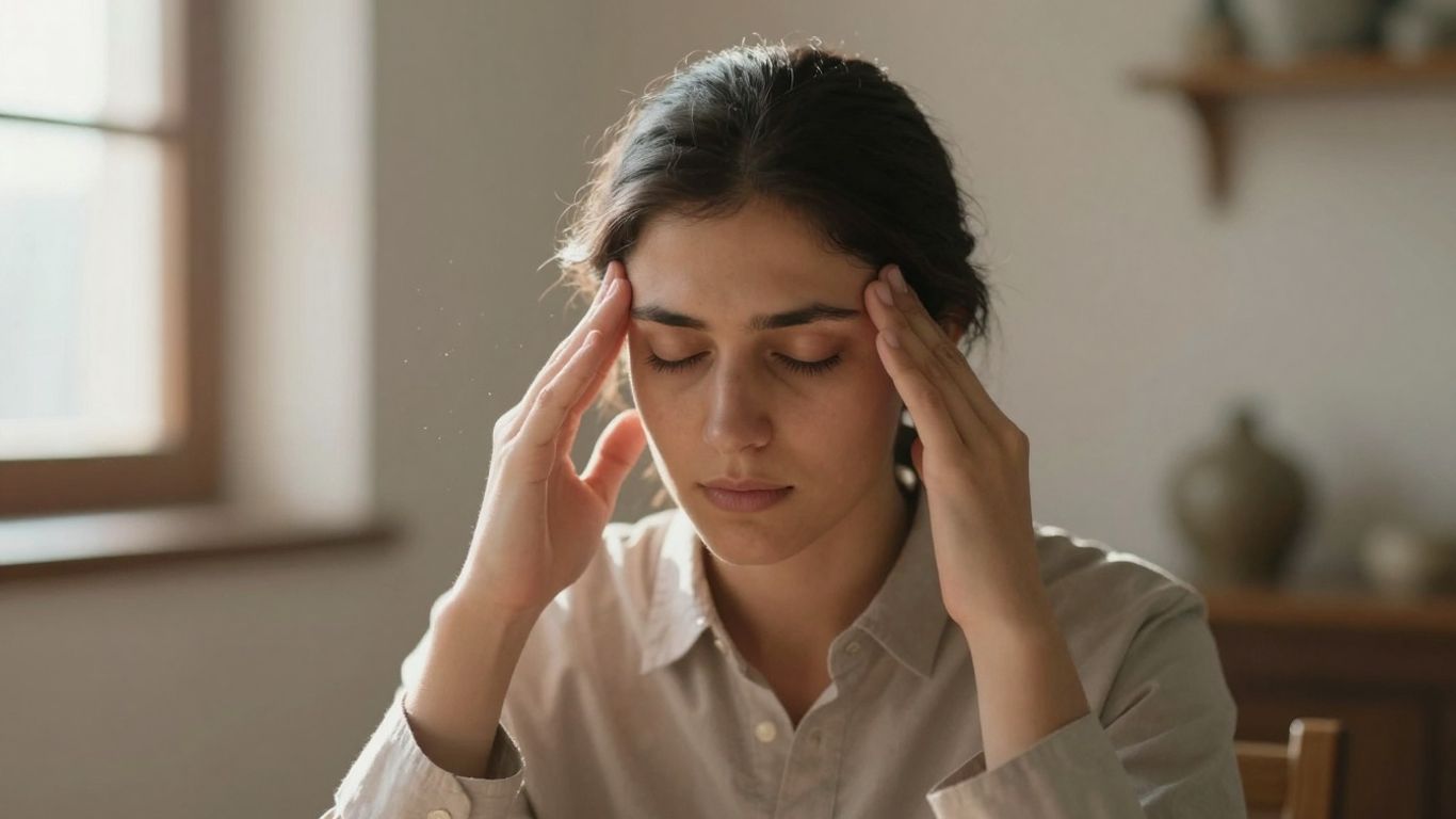 Person meditating in a sunlit room.