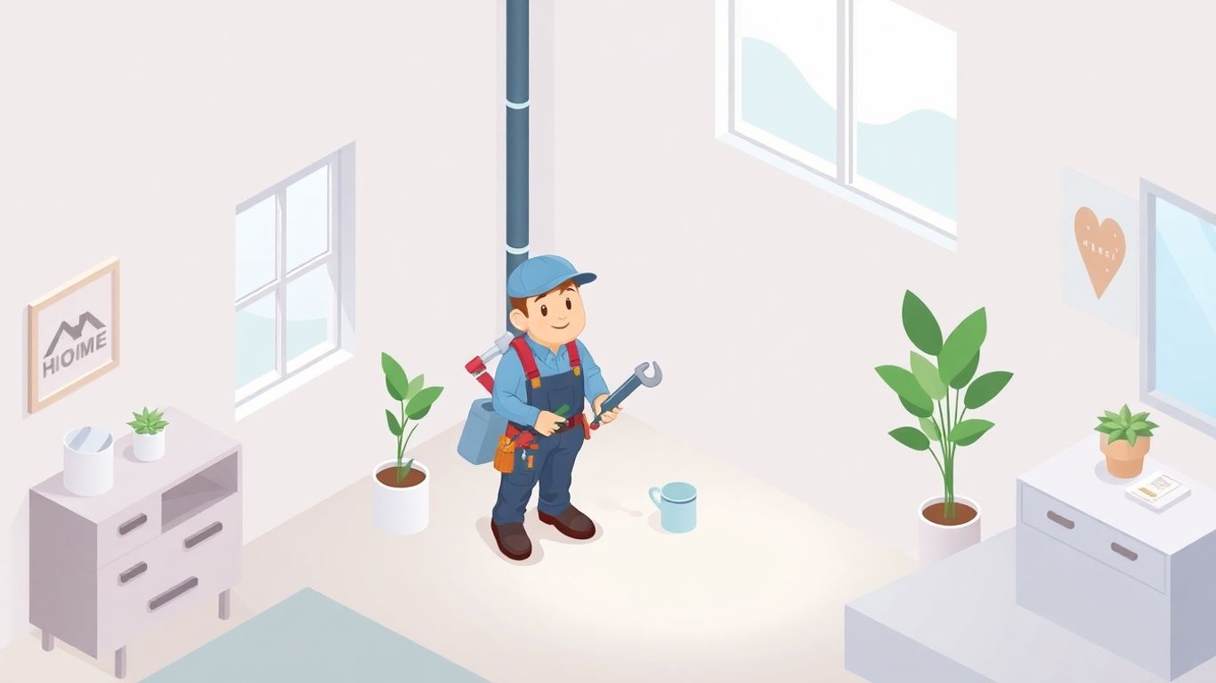 Plumber fixing pipes in a modern home.