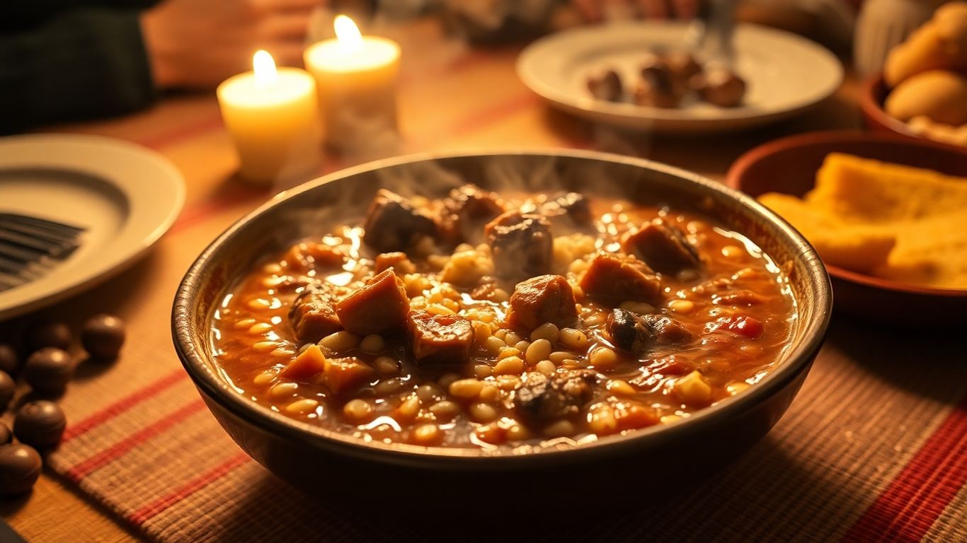 طبق مردود ساخن على مائدة شتوية دافئة