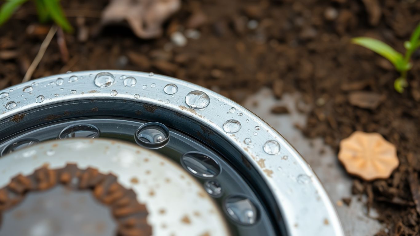Close-up of a wellhead seal protecting water from pollutants.
