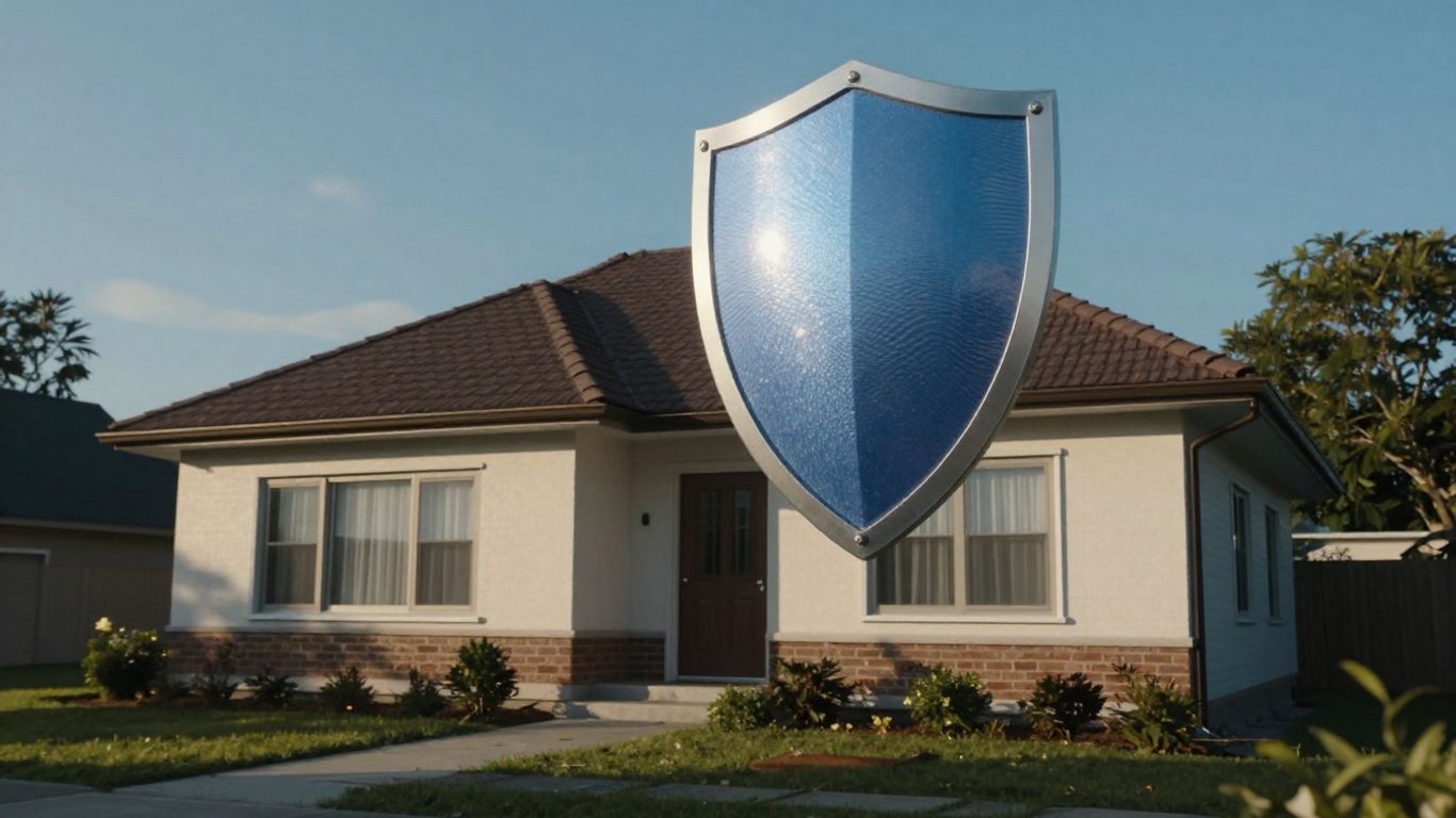 Casa con escudo protector, seguro de hogar para caseros.