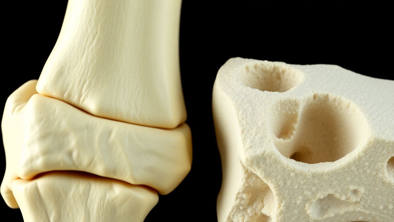 Healthy bone versus weakened bone structure
