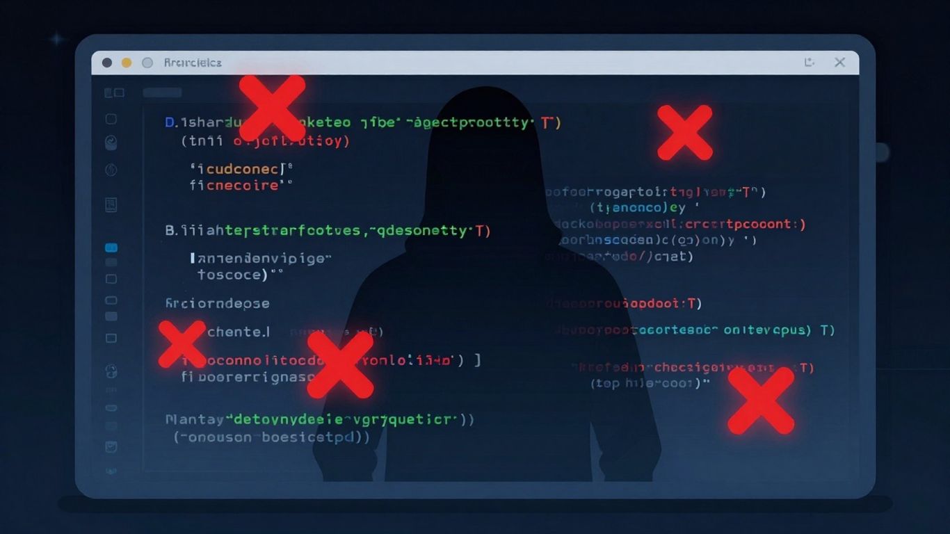 Abstract representation of a cyber attack on a computer screen.