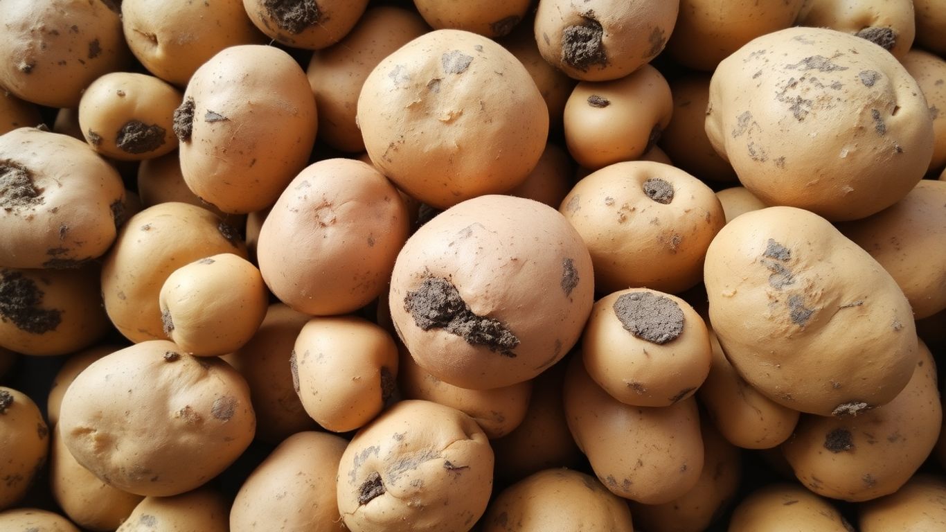 Biologische aardappelen op een hoop