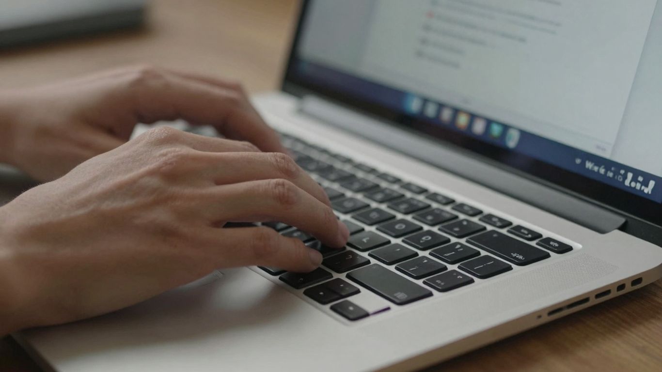 WordPress dashboard on a laptop keyboard