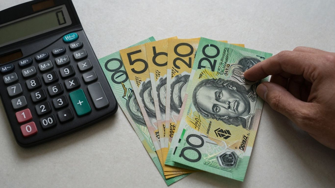 Australian dollars and calculator for take-home pay estimation.
