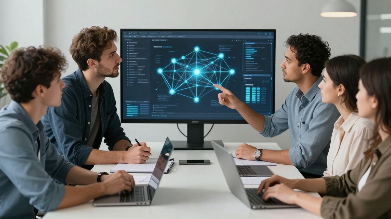 IT team identifying a leadership gap in a network structure.