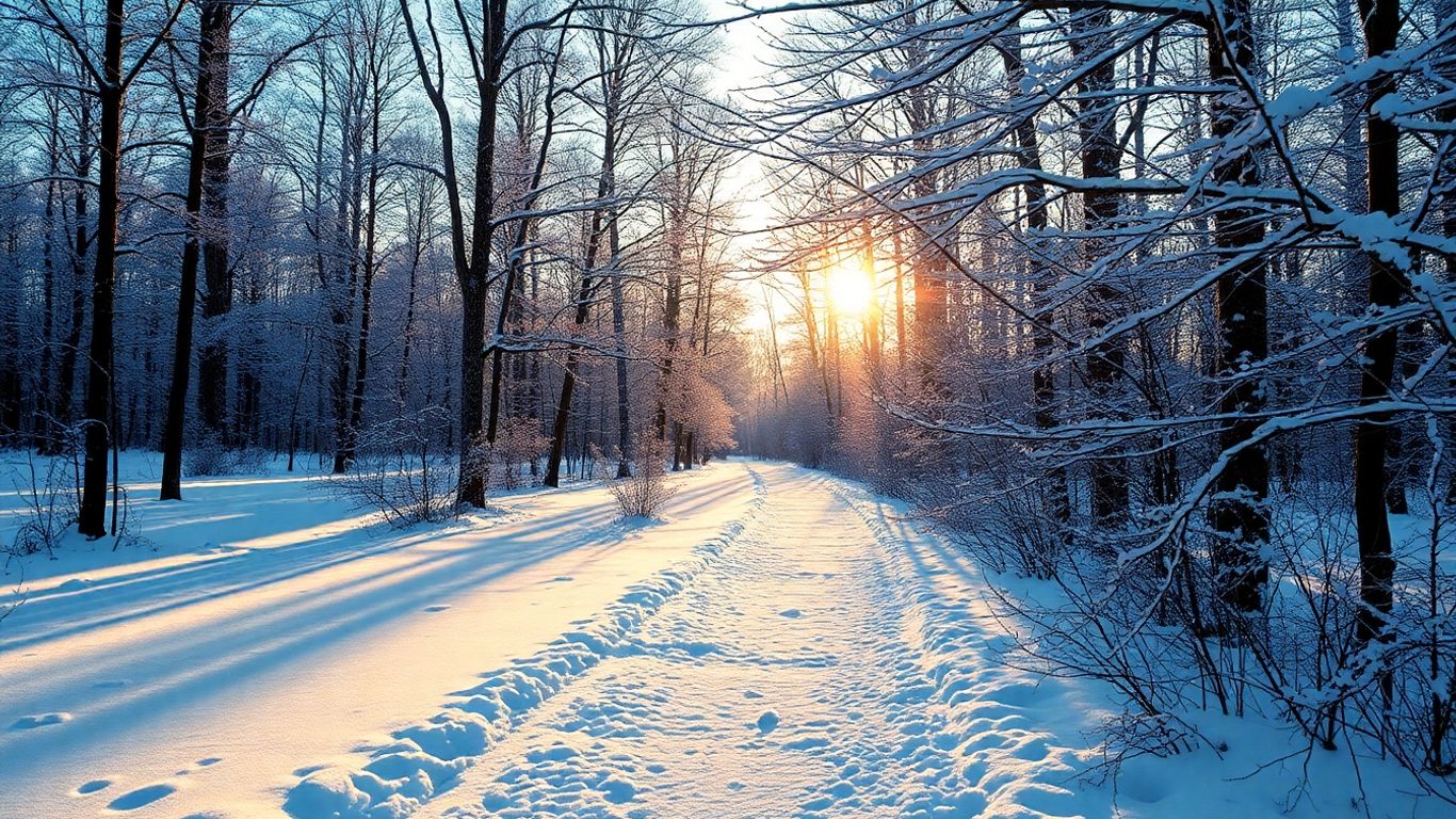 Winterlicht im verschneiten Wald