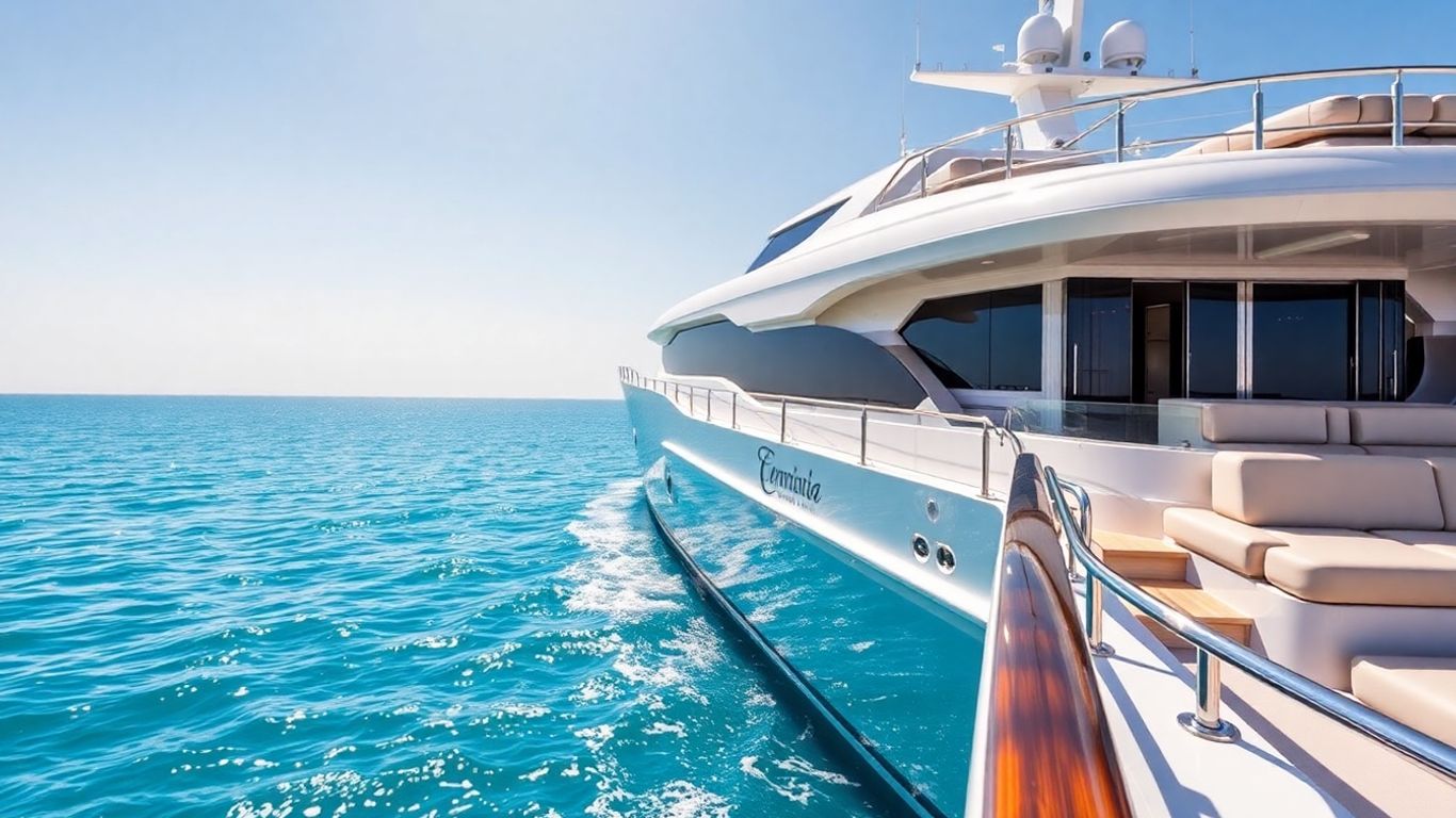 Luxurious yacht sailing on a calm sea.
