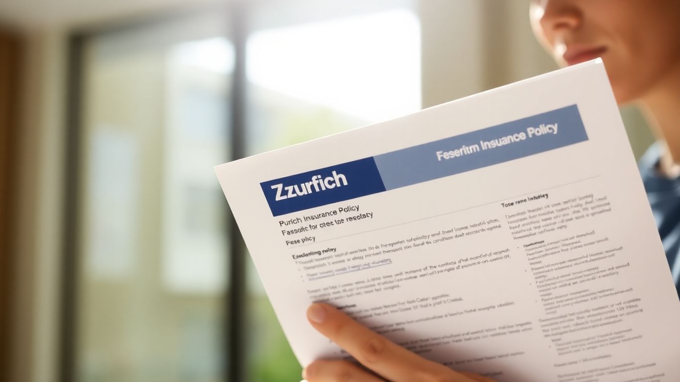 Persona revisando póliza de seguro de Zurich.