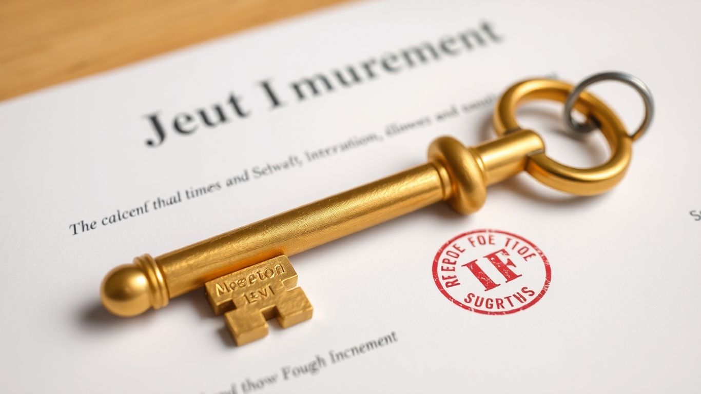 مفتاح ذهبي على الوثيقة القانونية، ختم كاتب العدل.