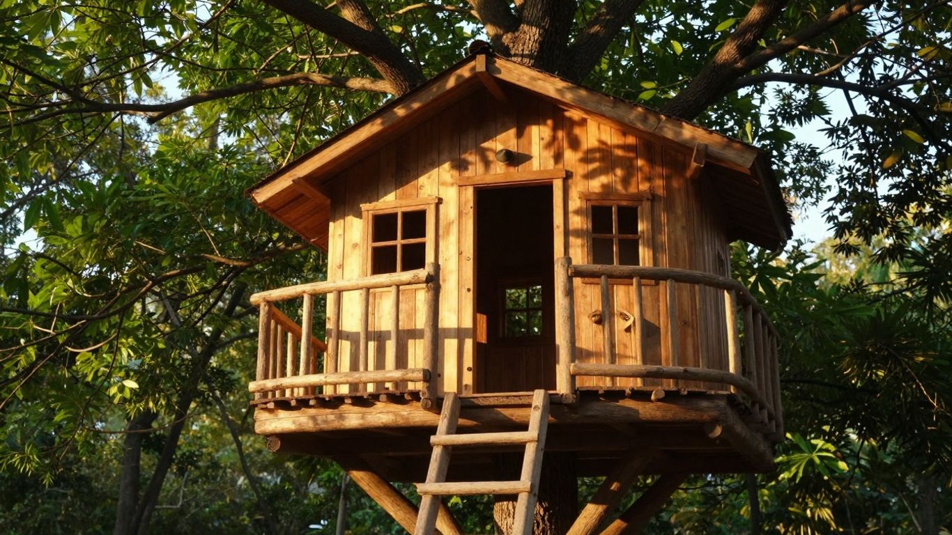 Einzigartiges Baumhaus in sonniger Waldlichtung