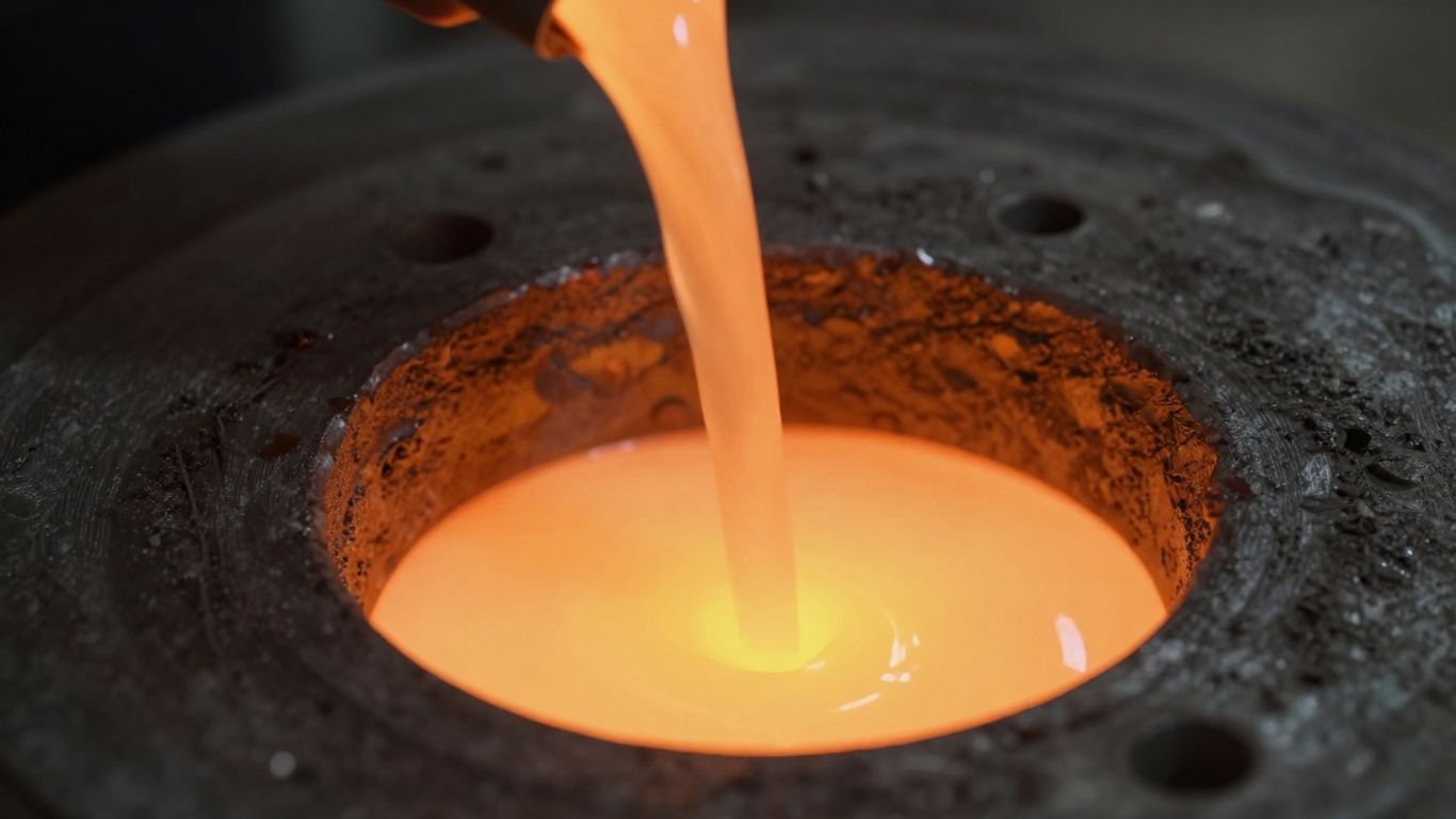 Gießform mit flüssigem Metall