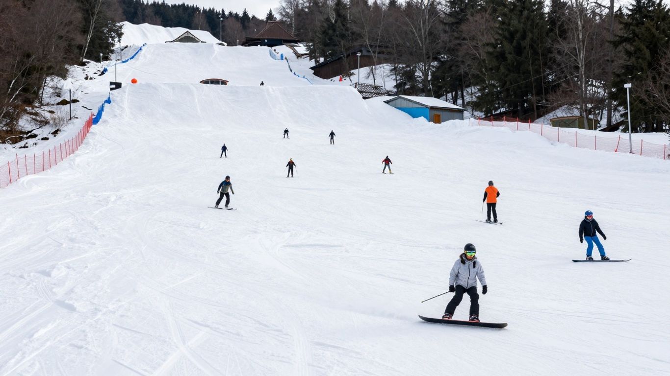 Sneeuwpret bij Snowworld Zoetermeer met skiërs en snowboarders.