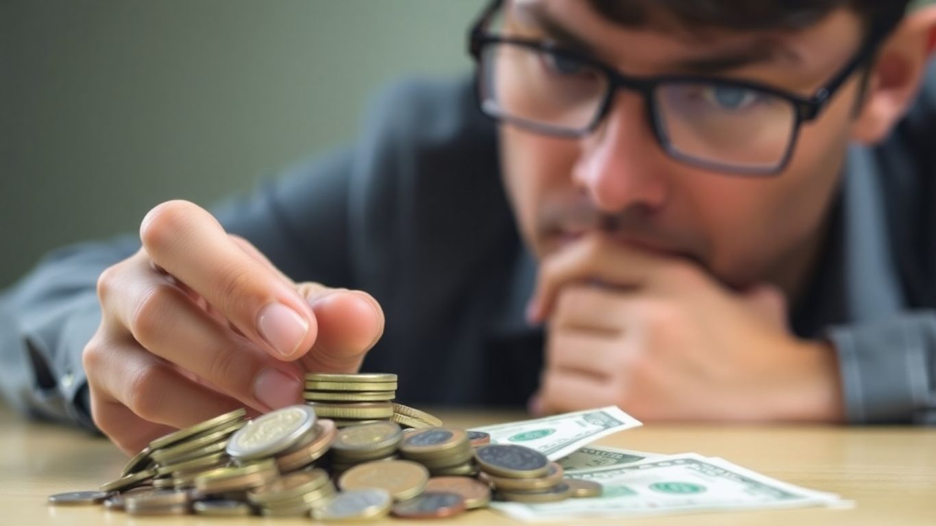 Pessoa pensando em dinheiro e impostos