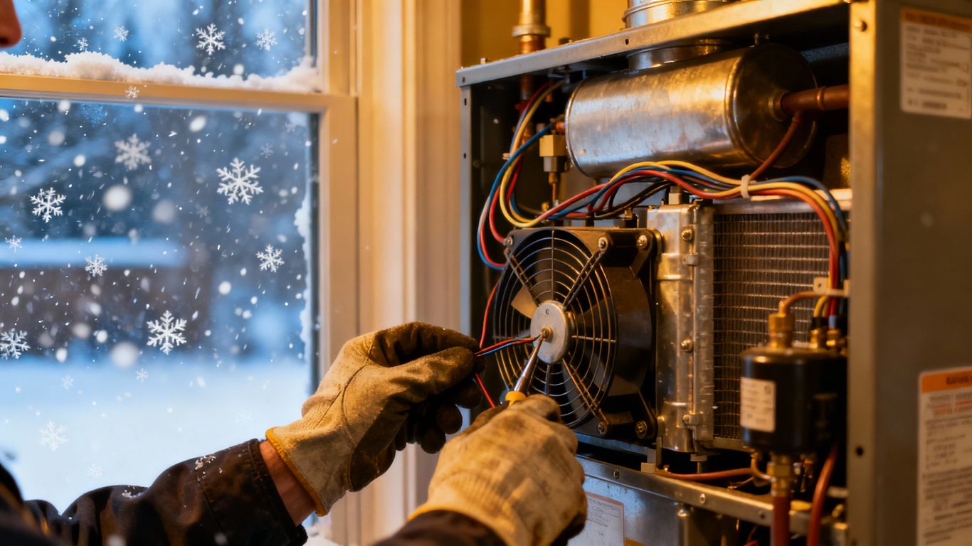 HVAC system maintenance for winter preparation.