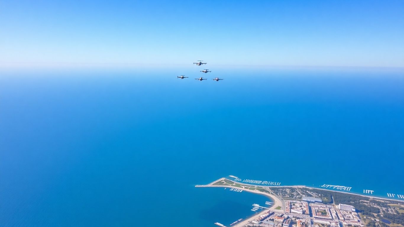 Avions effectuant des acrobaties au-dessus de Saint-Jean-de-Luz