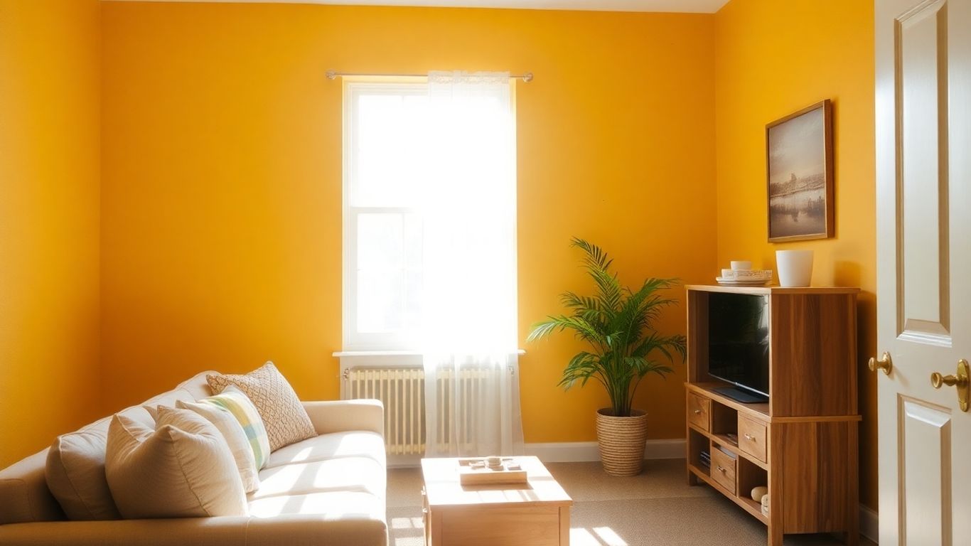Pereți colorați în funcție de lumină și orientarea camerei.