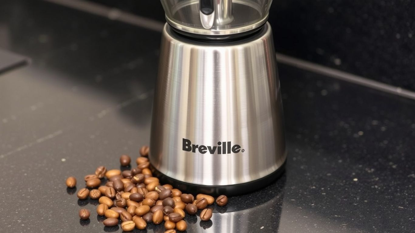 Breville coffee and spice grinder with beans and spices.