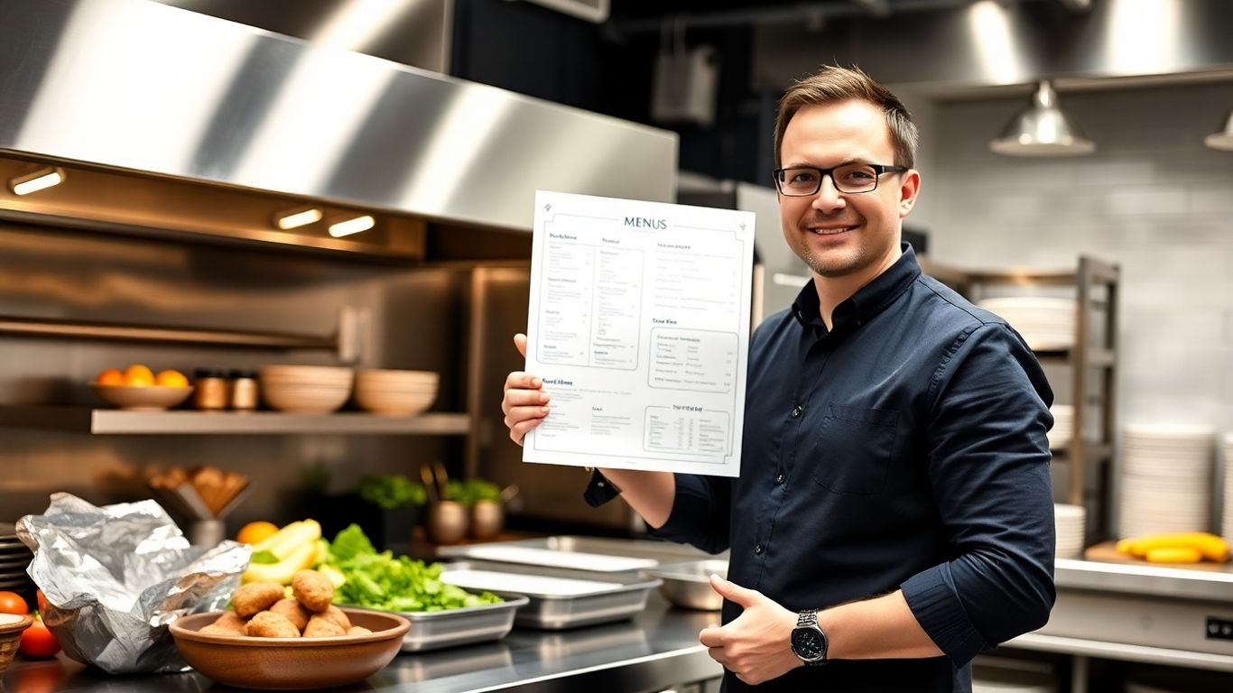 Consultant en restauration dans une cuisine moderne.