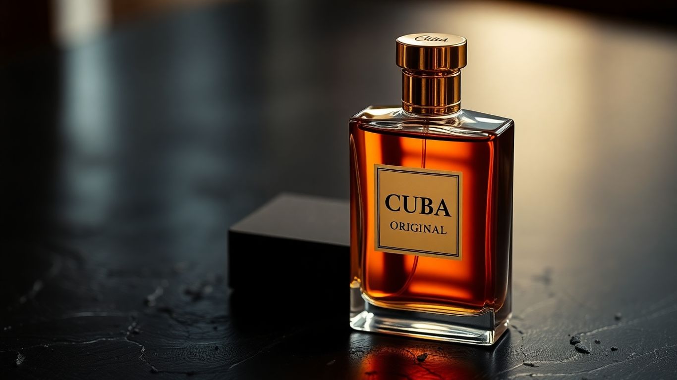 Cuba Original perfume bottle with golden cap.