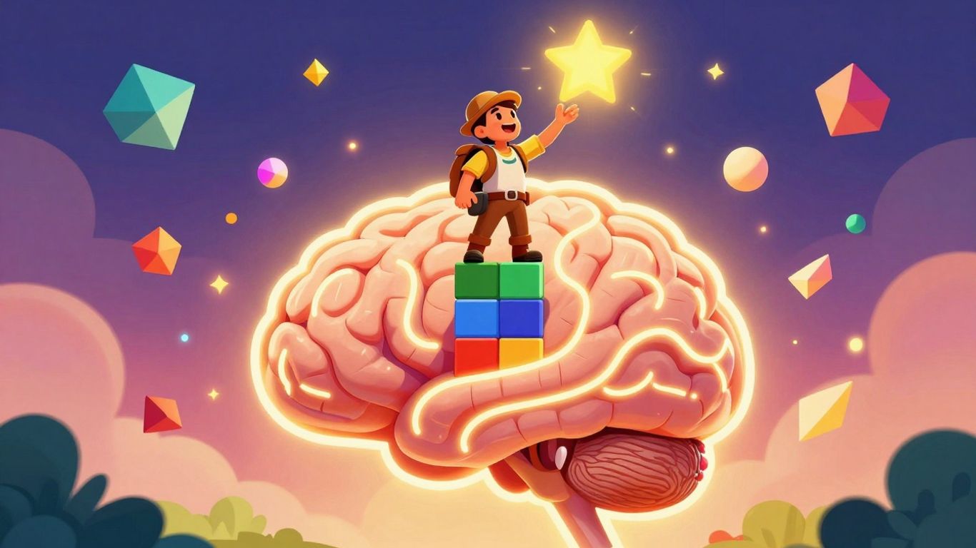 Brain powering up with game adventure elements.