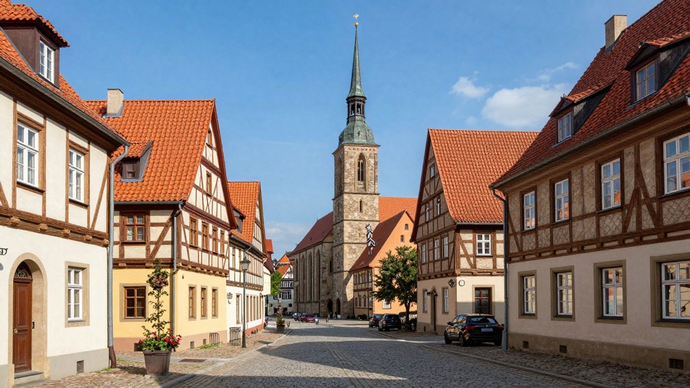 Märkisches Sauerland Altstadt mit Fachwerkhäusern und Kirchturm