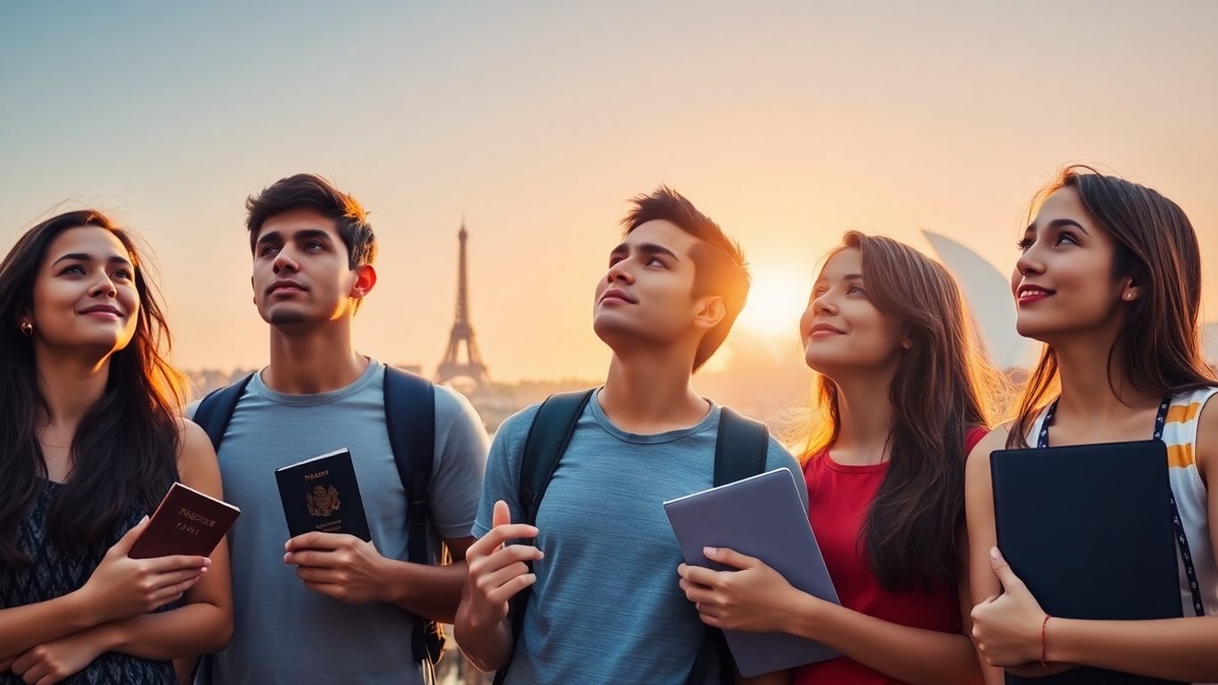 Students looking towards global education and career opportunities.