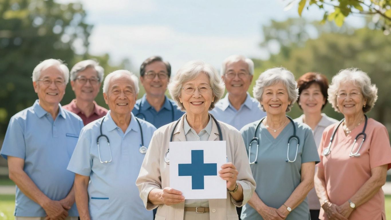 Seniors choosing Medicare Supplement plans outdoors.