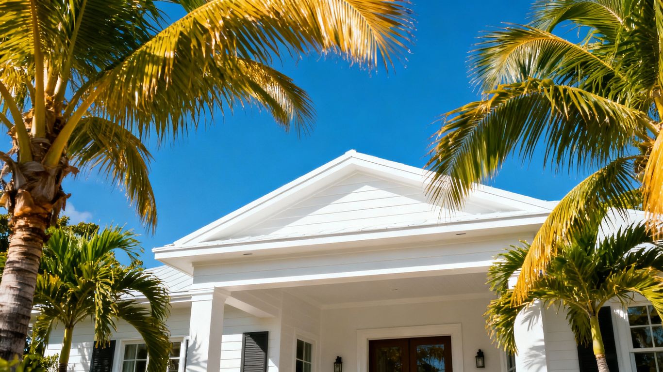 Miami home with new white fascia boards.