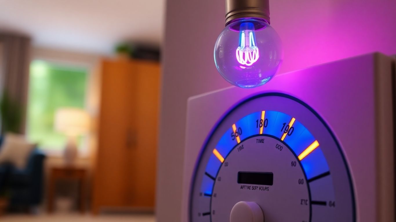Compteur électrique avec ampoule et segments de couleur