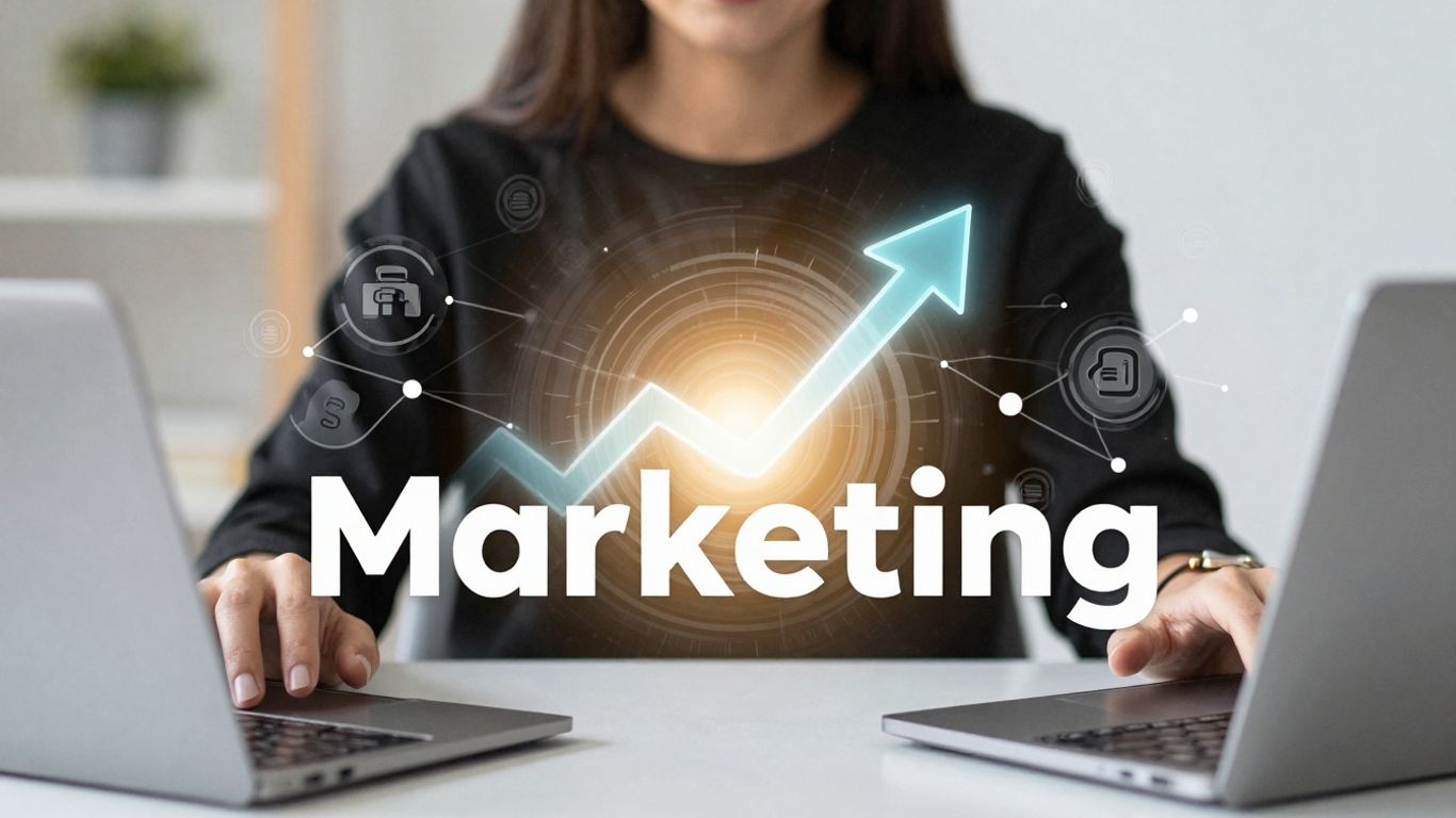 Person exploring digital opportunities in internet marketing.