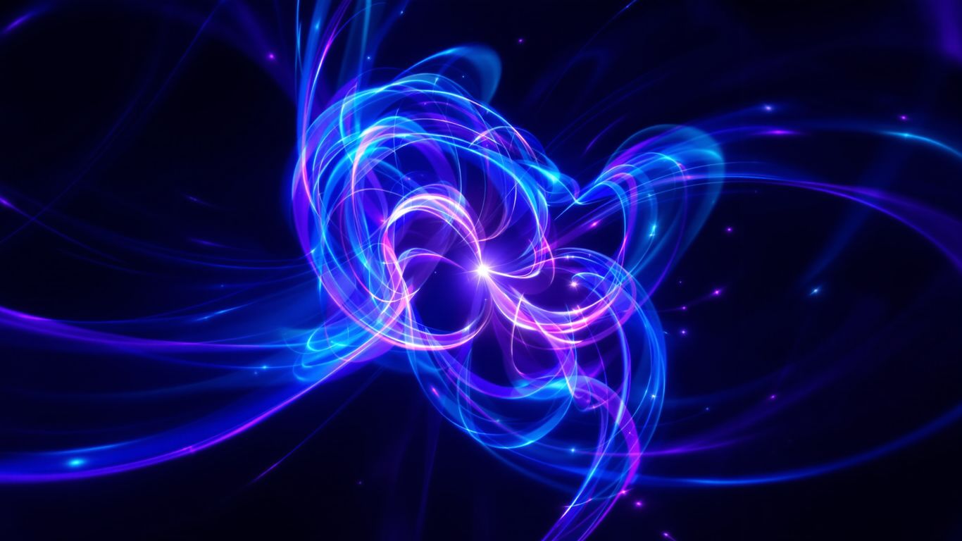Abstract glowing blue and purple light swirl