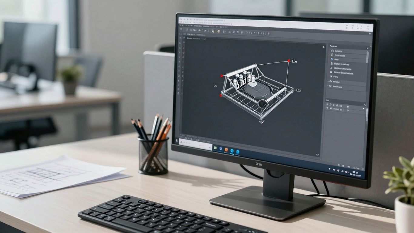 SolidWorks software on a computer screen.