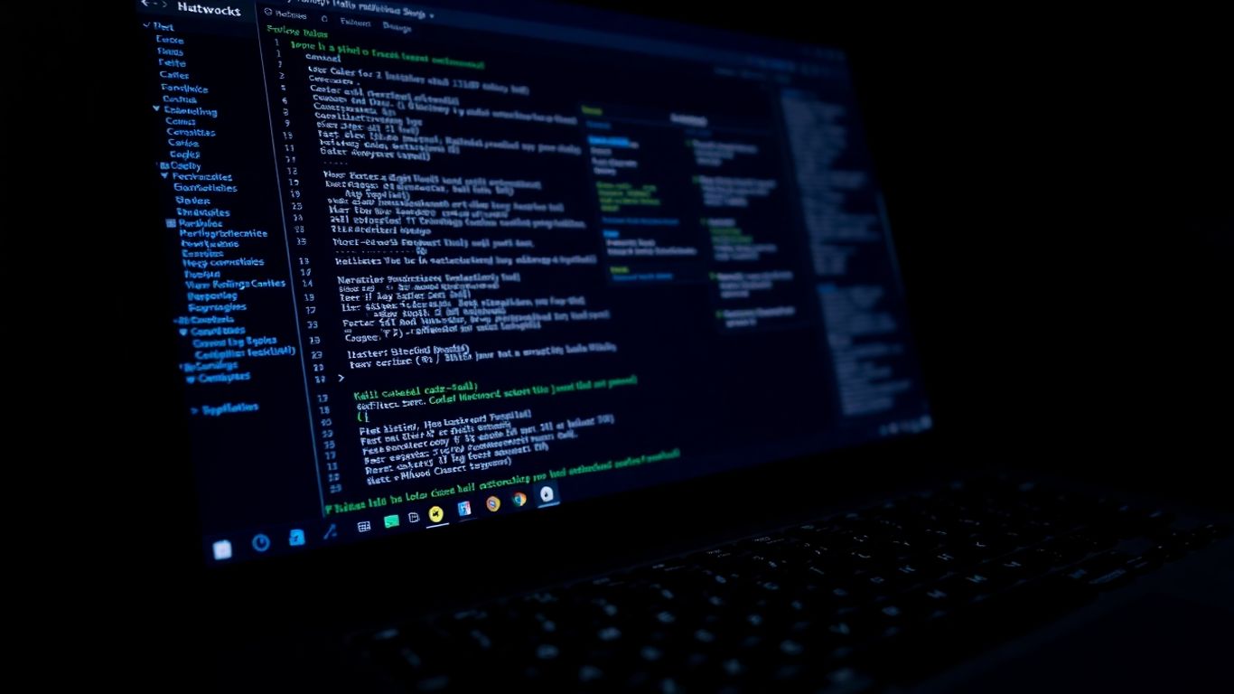 Écran d'ordinateur avec interface Kali Linux et code.